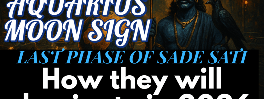 Aquarius Moon sign enters the last phase of Sade Sati in 2026. Learn how Saturn will start losing its grip, the transformation of life, career, money, relationships, health, and the timing of relief with remedies.