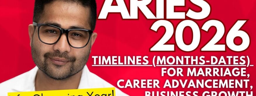 Aries 2026 yearly horoscope based on Vedic Astrology. Discover how Jupiter’s transit from Gemini to Cancer will bless Aries, how Saturn in Pisces (Uttarabhadrapada + Revati) stabilizes life, and how Rahu in Shatabhisha & Dhanishtha brings growth and fame. Complete spiritual and practical forecast.
