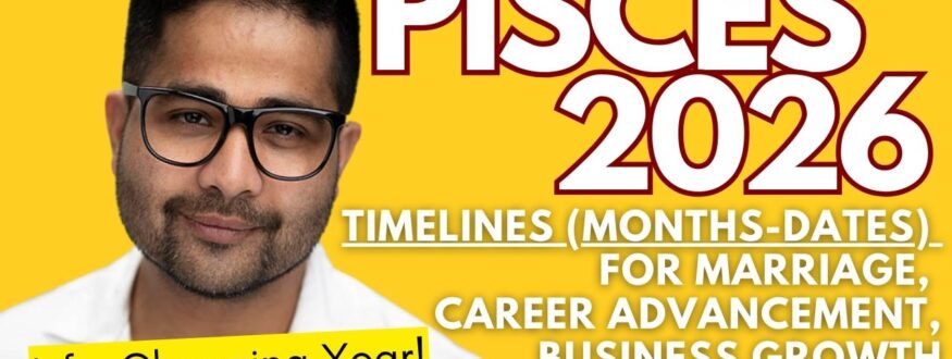 Pisces 2026 Vedic Astrology predictions: Discover how Jupiter’s transit from Gemini to Cancer blesses home and creativity, how Saturn in Pisces stabilizes your identity, and how Rahu in Shatabhisha & Dhanishtha brings career growth and fame. Full yearly forecast for Pisces Moon & Ascendant.
