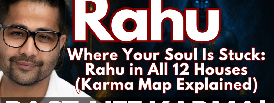 Discover how Rahu in all 12 houses reveals your past life karma, present destiny, hidden soul traps & karmic debt. Complete remedies from Vedic & Nadi Astrology.