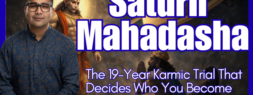Saturn Mahadasha is a karmic courtroom where Shani delivers justice, discipline, and maturity. Learn how this 19-year period reshapes life, career, relationships, and character in Vedic astrology.
