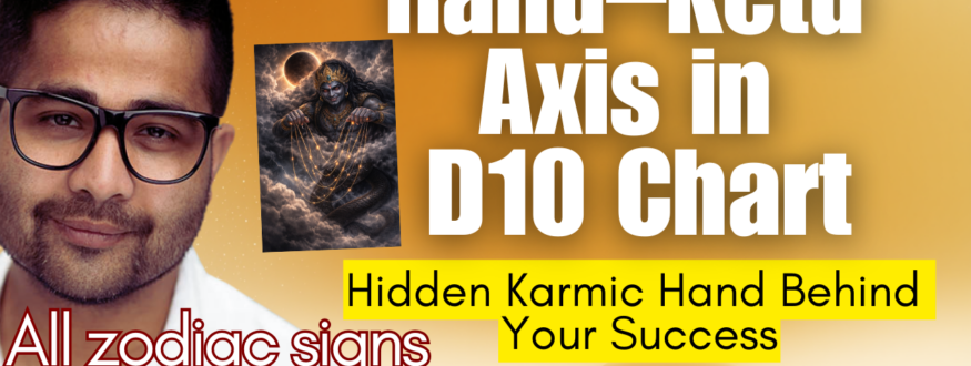 Discover how the Rahu–Ketu axis in the D10 (Dashamsa) chart shapes professional destiny, sudden career success, reputation crises, and karmic career lessons in Vedic Astrology.